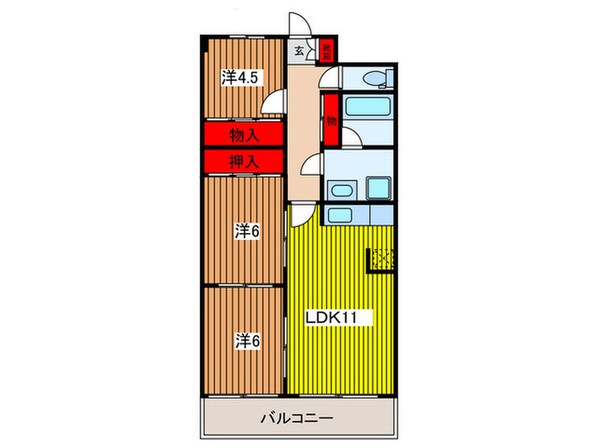 フラワ－ハイツⅡの物件間取画像